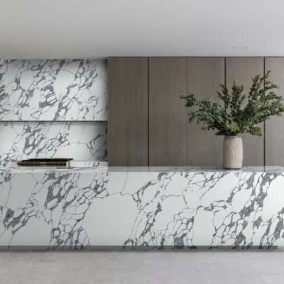 Arabescato quartz worktops